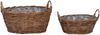 vidaXL Blumentopfkorb mit Speicher 2 Stk. Naturbraun Kubu Rattan 42020964 Bild 2