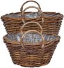 vidaXL Blumentopfkorb mit Speicher 2 Stk. Naturbraun Kubu Rattan 42020964 Bild 5