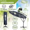 tillvex Alu Ampelschirm Blau LED Solar Ø 300 cm mit Kurbel | Sonnenschirm mit An-/Ausschalter | Gartenschirm UV-Schutz Aluminium | Kurbelschirm mit Ständer Marktschirm wasserdicht Bild 2
