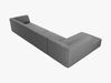 Micadoni Ecksofa Ruby 5-Sitzer Links Strukturierter Stoff Ottawa Grau Bild 5