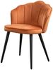 KAWOLA Stuhl SALLY Esszimmerstuhl Velvet orange Fuß schwarz 76 x 57 x 55 cm Bild 3
