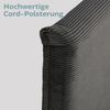 Home Collective Polsterbett 140x200 und 160x200 cm mit Lattenrost und weichem Bezug, Bettgestell (Doppelbett mit gepolstertem Kopfteil, robustes Gestell, hoher Liegekomfort), 160x200 cm, Grau, Cordbezug Bild 3