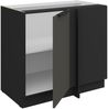 Küchen Eckunterschrank 105 cm Küche ARIA Graphite ultra matt + Schwarz matt, hochwertige Fronten mit Anti Fingerprint Beschichtung Küchenzeile Küchenblock Bild 3