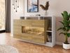 Kommode Alva, mit LED Beleuchtung, Farbe: Weiß / Grande Oak Bild 2