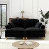 Sofa mit abnehmbarem Volant, Chenille, 194 x 83,5 x 93 cm Schwarz Bild 2