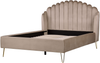 Bett mit Lattenrost AMBILLOU 140 x 200 cm Samtstoff Taupe Bild 4