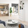 Home Collective Kommode 60 cm breit Holz Highboard Sideboard für Flur Schlafzimmer Wohnzimmer (Kommode Schlafzimmer Kommode mit Schubladen Holz Schrank), Kinderzimmer Organizer, 121 cm hoch mit 5 Schubladen weiß Hochglanz Bild 3