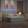 vidaXL LED-Speicherbett mit Matratze Hellgrau 200 x 200 cm Samt 3372911 Bild 5