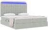 vidaXL LED-Speicherbett mit Matratze Hellgrau 200 x 200 cm Samt 3372911 Bild 3