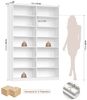 Homfa Bücherregal 212 cm hoch Standregal Bücherschrank Regal, mit 14 Fächern Raumteiler Aufbewahrungsregal 116x28,5x212 weiß Bild 3