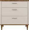 Forte LACETTI Kommode 90, elegante Kommode mit 3 Schubladen und hohen Füßen, Holzwerkstoff, Wohn-/Schlafzimmer, Kaschmir|Beige|Valencia Eiche Holzdekor, 90,4 cm breit x 81,7 cm hoch x 41,2 cm tief Bild 2