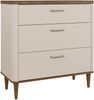 Forte LACETTI Kommode 90, elegante Kommode mit 3 Schubladen und hohen Füßen, Holzwerkstoff, Wohn-/Schlafzimmer, Kaschmir|Beige|Valencia Eiche Holzdekor, 90,4 cm breit x 81,7 cm hoch x 41,2 cm tief Bild 3