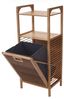 Regal mit Wäschekorb HWC-B94, Wäschebox Wäschesammler Wäschebehälter Standregal Aufbewahrung, Bambus 95x40x30cm 28l Bild 3