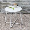 Beistelltisch Garten Rund Outdoor Weiß Stabil Leicht 45 x 45 cm Bild 4