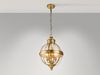 LED Jugendstil Pendelleuchte aus massivem Stahl in Messing brüniert, Ø 37cm Bild 3