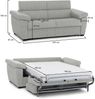 Dmora 3-Sitzer Schlafsofa Paceco, Schlafsofa fürs Wohnzimmer, gepolstert, abnehmbar, 100 % Made in Italy-Qualität, 225x95 h100 cm, Hellgrau Bild 3