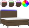 vidaXL Boxspringbett mit Matratze & LED Dunkelbraun 160x200 cm Stoff 3134968 Bild 2