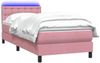 vidaXL Boxspringbett mit Matratze & LED Rosa 80x220 cm Samt 3317294 Bild 3