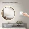EMKE LED Badspiegel ф80cm Schwarzer Rand, Beschlagfrei, Uhr, Temperatur, Dimmbar, Memory-Funktion Neutrales Licht Wandspiegel Bild 2