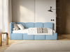 Selsey 'Cloudy' Jugendbett 120 cm, Bettkasten, Velours wasserabweisend, Kopfteil links, Hellblau Bild 2
