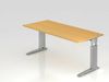 Schreibtisch US19 180x80cm Ahorn Gestellfarbe: Silber Bild 2
