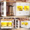 Bartisch mit LED-Beleuchtung & App-Steuerung 135-203x39x92,8 cm, 360° drehbar, weiß Bild 5