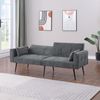 Sofa (H 71 x T 175 x B 71 cm) -Gewebe, Grau, Metallfüße, klarer Linienlook und hoher Sitzkomfort Bild 2