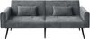 Sofa (H 71 x T 175 x B 71 cm) -Gewebe, Grau, Metallfüße, klarer Linienlook und hoher Sitzkomfort Bild 4