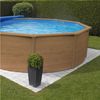 KWAD Rundpool Wood Design, inkl. Sicherheitsleiter und Zubehör (Set, 5-tlg), 5-tlg, H: 132 cm, sandfarbene Innenfolie Bild 2