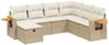 vidaXL 7-tlg. Garten-Sofagarnitur mit Kissen Beige Poly Rattan 3265545 Bild 2