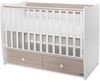 Lorelli Babybett MATRIX NEW Kinderbett 120 x 60 cm, 2 Ebenen, 2 Schubladen weiß braun Bild 2