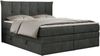 Boxspringbett 7-Zonen Taschenfederkernmatratze und Topper - PREMIUM-10-KING - 200x200cm - Dunkelgrau Stoff - H4 Bild 3