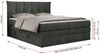 Boxspringbett 7-Zonen Taschenfederkernmatratze und Topper - PREMIUM-10-KING - 200x200cm - Dunkelgrau Stoff - H4 Bild 5