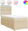 vidaXL Boxspringbett mit Matratze Creme 100x200 cm Stoff 3294279 Bild 2