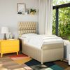 vidaXL Boxspringbett mit Matratze Creme 100x200 cm Stoff 3294279 Bild 5