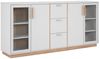 Calicosy Sideboard 4 Türen und 3 Schubladen Dekor Weiß und Holz B204 cm - SPLIT - Grau Bild 5
