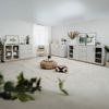 Calicosy Sideboard 4 Türen und 3 Schubladen Dekor Weiß und Holz B204 cm - SPLIT - Grau Bild 4