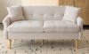 Doppelsofa 162x74x77 cm, Chenille Beige, 2-Sitzer mit dickem Sitzkissen Bild 4