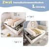 Polsterbett 90x200 cm aus Samt mit hydraulischem Stauraum – L‑förmiges Daybed, beige Bild 5