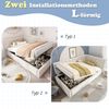 Polsterbett 90x200 cm aus Samt mit hydraulischem Stauraum – L‑förmiges Daybed, beige Bild 5