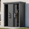 GFP Geräteschrank Metall 150x78x161 cm Gartenschrank Schiebetür anthrazit inkl. Fußboden Bild 2