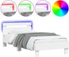 vidaXL Bettgestell mit Kopfteil und LED-Leuchten Weiß 90x190 cm 838743 Bild 2