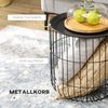 2er-Set Couchtisch Beistelltisch Skandidesign Kaffeetisch mit Stauraum aus Stahl Schwarz für Wohnzimmer & moderne Einrichtung Bild 5