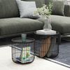 2er-Set Couchtisch Beistelltisch Skandidesign Kaffeetisch mit Stauraum aus Stahl Schwarz für Wohnzimmer & moderne Einrichtung Bild 2