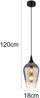 Kleine Pendelleuchte LAVUS 1-flammig Rauchglas Lampenschirm, Ø 18cm Bild 4