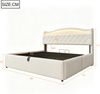 Merax Polsterbett 180x200 cm, Doppelbettmit hydraulischem Stauraum, Samtbezug, LED-Kopfteilbeleuchtung, USB- und USB-C-Ladeanschlüssen, Stauraum im Kopfteil und Metallbettplatte, Beige Bild 4
