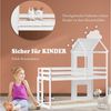 Odikalo Kinderbett Etagenbett Hausbett Leiter 2 Fenstern Dach Massivholz weiß/grau 90x200 Bild 4