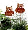 LB H&F Lilienburg Teichfigur 2er SET Gartenstecker Dekostecker Beetstecker Gartendeko Rost, (Dekofigur Garten Herbstdeko Deko Herbst Terrasse Kübel Blumenstecker Dekostecker Figur Herbststecker Teichdeko Eulenstecker Terrasse 2er EULE Rost, Dekofigur G... Bild 3