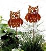 LB H&F Lilienburg Teichfigur 2er SET Gartenstecker Dekostecker Beetstecker Gartendeko Rost, (Dekofigur Garten Herbstdeko Deko Herbst Terrasse Kübel Blumenstecker Dekostecker Figur Herbststecker Teichdeko Eulenstecker Terrasse 2er EULE Rost, Dekofigur G... Bild 4