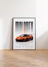 Oranger Rennwagen Poster · Geschenkidee · Motorsport Wandbild · Deko Print ohne Rahmen - 40x60cm Bild 4